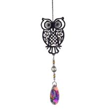 Fensterschmuck, Sonnenfänger mit Eule, Mobile, Metall-Dekohänger, Suncatcher mit tollem Lichtspiel