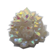 Kristall Gruppe Angel Aura, Bergkristall veredelt, Stufe mit buntem Farbspiel, N169