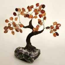 Carneol Edelstein Baum auf Amethyst, der kommt schnell und gut verpackt zu Ihnen
