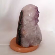 Amethyst-Kristall Leuchte poliert, Amethyst hell violette echte Deko- Steinlampe, große Naturstein Edelsteinlampe, N394