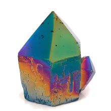 Aqua Aura Standspitze, Kristallspitze poliert mit Standfläche, Therapie Kristall, Dekoration, N9173