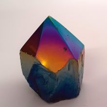 Aqua Aura Standspitze, Kristallspitze poliert mit Standfläche, Therapie Kristall, Dekoration, N9173