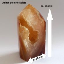 Edelstein-Spitze Achat, Naturstein-Achat mit Kristall Höhle, Dekoration-Spitze, N147