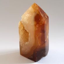 Edelstein-Spitze Achat, Naturstein-Achat mit Kristall Höhle, Dekoration-Spitze, N147