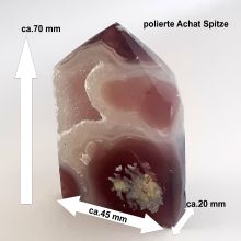 Besondere Standspitze aus Achat, Naturstein-Achat mit Kristall Höhle, Dekoration-Edelstein-Spitze, N113