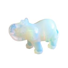 Elefant Figur aus Opal Glas, Handarbeit, Glücksbringer, Sammelobjekt, ca. 5 cm