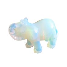 Elefant Figur aus Opal Glas, Handarbeit, Glücksbringer, Sammelobjekt, ca. 5 cm
