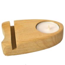 Achatscheibe mit Kerzenhalter, Natur Stein kaufen, Achat Scheiben Beleuchtung mit Teelichthalter aus Holz, N122