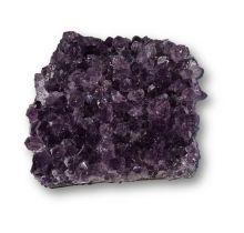 Amethyst Kristall flaches Naturstein Drusenstück, dunkel violette Spitzen, echtes Edelstein Mineral N710