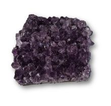 Amethyst Kristall flaches Naturstein Drusenstück, dunkel violette Spitzen, echtes Edelstein Mineral N403