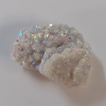 Aqua Aura Kristall Gruppe, Bergkristall veredelt, Stufe mit buntem Farbspiel, Angel Aura Kristall N96