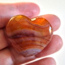 Karneol-Achat Herz, Edelstein Handschmeichler, handliches Edelstein Herz, C3