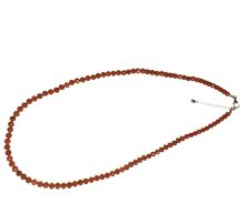 Halskette roter Jaspis, Edelstein Halsschmuck rote Steine, Silber Verschluss mit Verlängerung