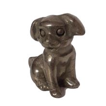 Pyrit-Figur Hund, Kristall Edelstein Tier, Edelstein Hund Pyrit, Tiergravur 4 cm