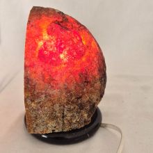 Achat Steinlampe Kristall mit schöner Maserung, schöne Edelstein Lampen teilpoliert, Dekorative Steinlampe N226