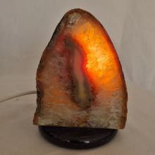 Achat Steinlampe Kristall mit schöner Maserung, schöne Edelstein Lampen teilpoliert, Dekorative Steinlampe N226