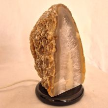 Achat Edelstein Lampe, Schöne Lampen Front poliert, Echte Naturstein Leuchte aus Achatstein, N233