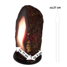 Achatlampe, besonders schöne Edelstein-Lampe Front poliert, Echte Naturstein Leuchte aus Achatstein, N251