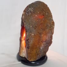Achatlampe, besonders schöne Edelstein-Lampe Front poliert, Echte Naturstein Leuchte aus Achatstein, N251