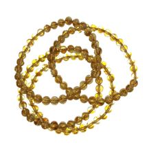 Citrin Perlen Armband, Edelstein Armschmuck, Stein Kugel-Armband, Kugel ca. 6mm