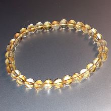 Citrin Perlen Armband, Edelstein Armschmuck, Stein Kugel-Armband, Kugel ca. 6mm