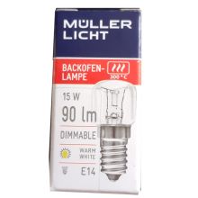 Leuchtmittel-Backofenlampe | passend zu unseren Lampen und Beleuchtungen | Fassung E14 | 15W/90lm, warmweiß