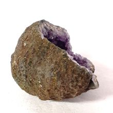 Amethyst Edelstein kleine Geode, urige offene Druse, schöne dunkle Amethystspitzen, Edelstein N266