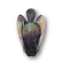 Regenbogen-Fluorit Engel-Figur, Ihr Schutzengel, persönlicher Glücksbringer, Edelsteinengel Dekoration, ca.7 cm, F1
