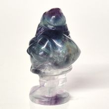 Weihnachtsmann-Nikolaus aus Regenbogen-Fluorit, Handarbeit, Santa Claus stehende Deko- Figur, N54