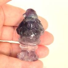 Weihnachtsmann-Nikolaus aus Regenbogen-Fluorit, Handarbeit, Santa Claus stehende Deko- Figur, N54
