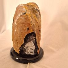 Achat Steinlampe Kristall, schöne Naturstein-Lampe teilpoliert, Dekorative Edelsteinlampe N221