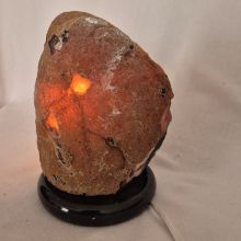 Achat Steinlampe Kristall, schöne Naturstein-Lampe teilpoliert, Dekorative Edelsteinlampe N221