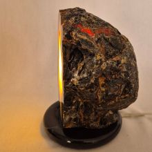 Achat Steinlampe, schöne Naturstein-Lampe teilpoliert, Dekorative Edelsteinlampe N199