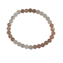 Mondstein Perlenarmband, Edelstein-Armband mit 6 mm Durchmesser Kugeln, Mondstein Mix auf Strechband