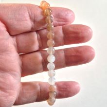 Mondstein Perlenarmband, Edelstein-Armband mit 6 mm Durchmesser Kugeln, Mondstein Mix auf Strechband