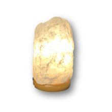 Bergkristall Rohsteinlampe, ca.3-4 kg, Naturgewachsene Kristall Stein Lampe kaufen, Edelsteinlampe mit Holzsockel, Stein-Leuchte