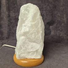 Bergkristall Rohsteinlampe, ca.3-4 kg, Naturgewachsene Kristall Stein Lampe kaufen, Edelsteinlampe mit Holzsockel, Stein-Leuchte