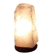 Bergkristall Rohsteinlampe, ca.3-4 kg, Naturgewachsene Kristall Stein Lampe kaufen, Edelsteinlampe mit Holzsockel, Stein-Leuchte