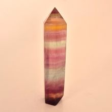 Fluorit Obelisk, Edelstein Standspitze,Therapiestein Candy-Fluorit, Heilstein Obelisk-Spitze N160
