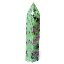 Rubin-Zoisit Edelstein Standspitze, Therapiestein Naturstein, Heilstein Obelisk-Spitze N95