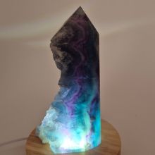 Regenbogen-Fluorit Steinspitze, Fluorit Kristall Obelisk, besondere Fluorit Standspitze, N484