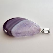 Kettenanhänger Achat Violette Bänderung, in Tropfenform, mit Schlaufen-Öse, Steinschmuck Anhänger AV-05