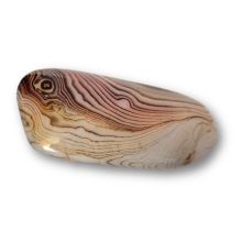 Achat Dekostein, Streifenachat großer Trommelstein Handschmeichler, N76