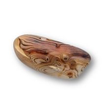Achat Dekostein, Streifenachat großer Trommelstein Handschmeichler, N76