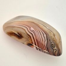 Achat Dekostein, Streifenachat großer Trommelstein Handschmeichler, N76
