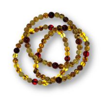 Bernstein Kugelarmband auf elastischem Faden, mehrfarbiger baltischer Amber, Schmuck-Armband-Kette