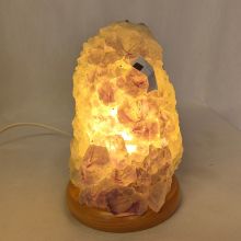 Amethyst Rohstein Lampe, Edelsteinlampe aus Brasilien, helle Kristall Stein Leuchte komplett mit Elektrik, Naturstein-Lampe, N245