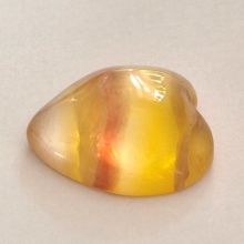 Edelstein Herz Handschmeichler, Deko-Herz aus gelben Fluorit Stein, Muttertags-Herz