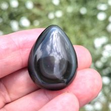 Regenbogen Obsidian Trommelstein Handschmeichler, polierte Tropfenform,Taschenstein