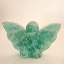 Engel-Figur aus grünem Fluorit, Ihr Schutzengel, persönlicher Glücksbringer, Einzelstück, Dekoration